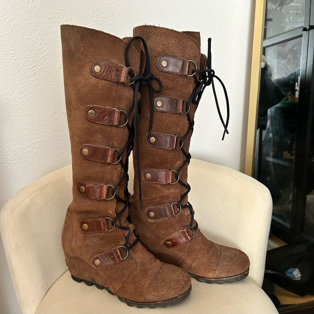 SOREL Joan Of Arctic Tall Wedge Lace Up Boots